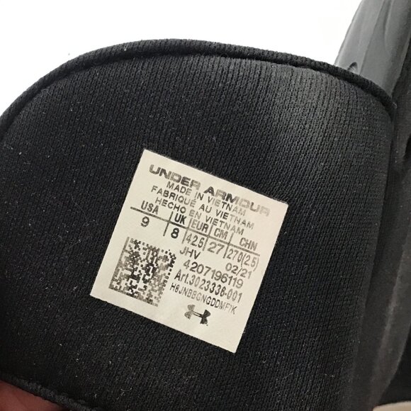 Under Armour Men's Freedom Black Slide Sandals Size 9 - Picture 7 of 7